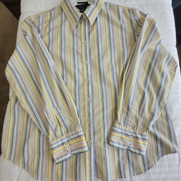 Van Heusen Striped Multi Color Womens Blouse Size XL - Picture 13 of 14